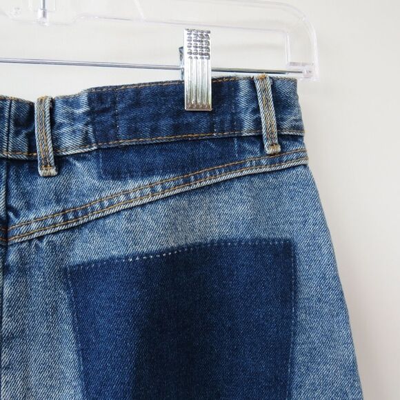 Zara TRF IX'D Makers Womens Size Small Denim Upcycled Distressed Jean Skirt - Picture 12 of 15